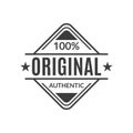 Original stamp or seal. 100% authentic typography print for t-shirt. High quality product icon, badge or label. Vector Royalty Free Stock Photo